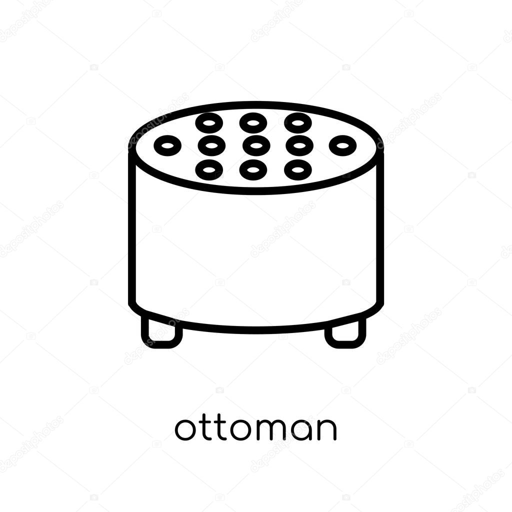 Ottoman icon. Trendy modern flat linear vector ottoman icon on white background from thin line Furniture and household collection, outline vector illustration