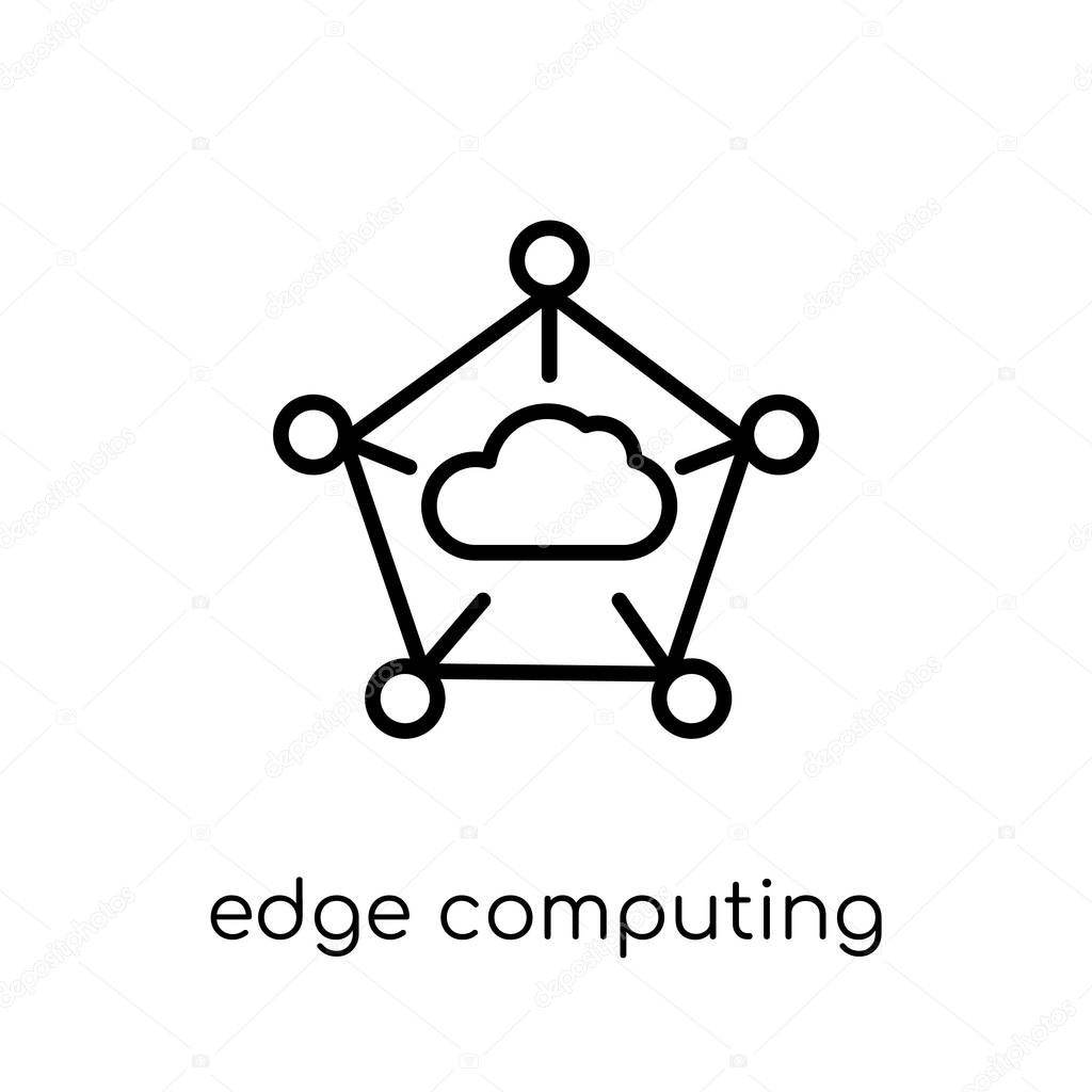 edge computing icon. Trendy modern flat linear vector edge computing icon on white background from thin line general collection, editable outline stroke vector illustration