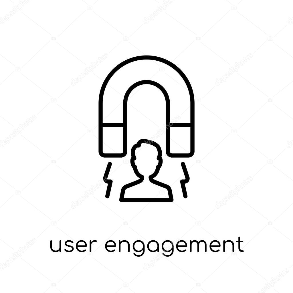 user engagement icon. Trendy modern flat linear vector user engagement icon on white background from thin line General collection, editable outline stroke vector illustration