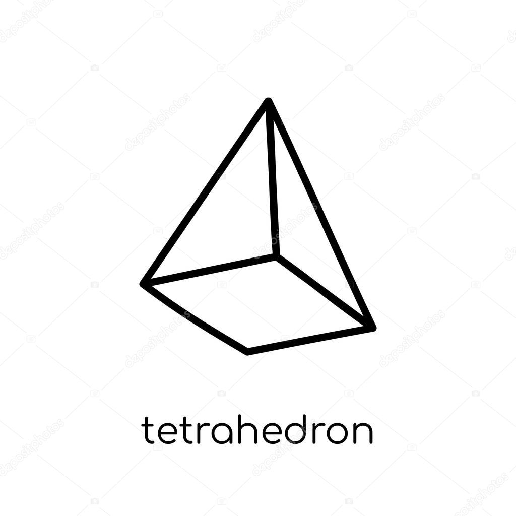 tetrahedron icon. Trendy modern flat linear vector tetrahedron icon on white background from thin line Geometry collection, outline vector illustration