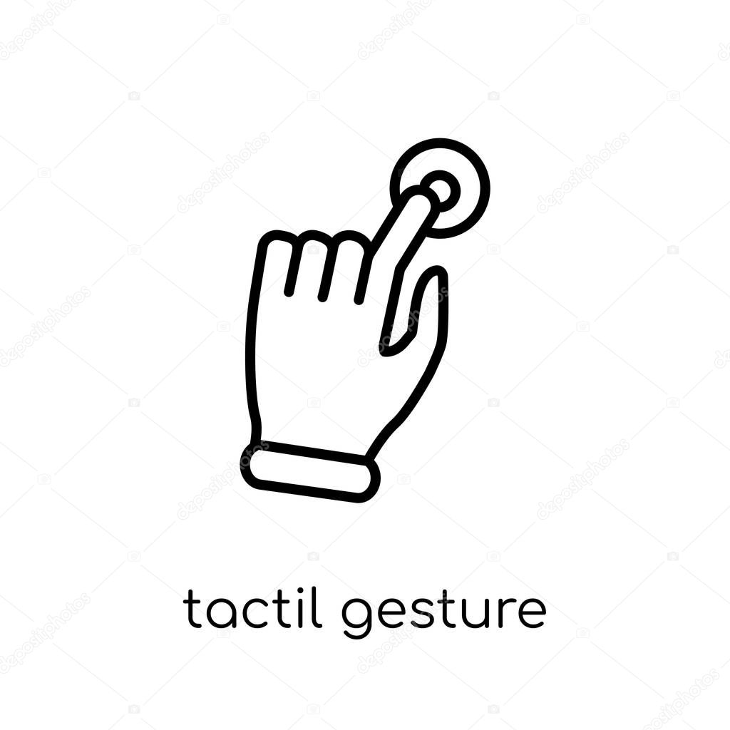 Tactil gesture icon. Trendy modern flat linear vector Tactil gesture icon on white background from thin line Hands and guestures collection, editable outline stroke vector illustration