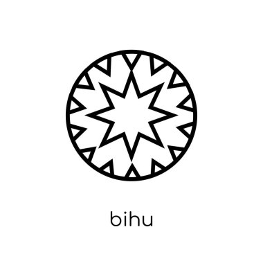 Bihu simgesi. Modaya uygun modern düz doğrusal vektör bihu simgesi ince çizgi Hindistan Collection, düzenlenebilir anahattı kontur vektör çizim beyaz arka plan üzerinde