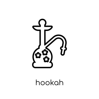 Nargile simgesi. Modaya uygun modern düz doğrusal vektör nargile simgesi ince çizgi Hindistan Collection, düzenlenebilir anahattı kontur vektör çizim beyaz arka plan üzerinde