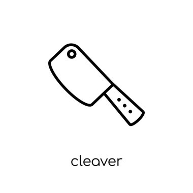 Cleaver simgesi. Modaya uygun modern düz doğrusal vektör cleaver simgesi ince çizgi Collection, Anahat vektör çizim beyaz arka plan üzerinde