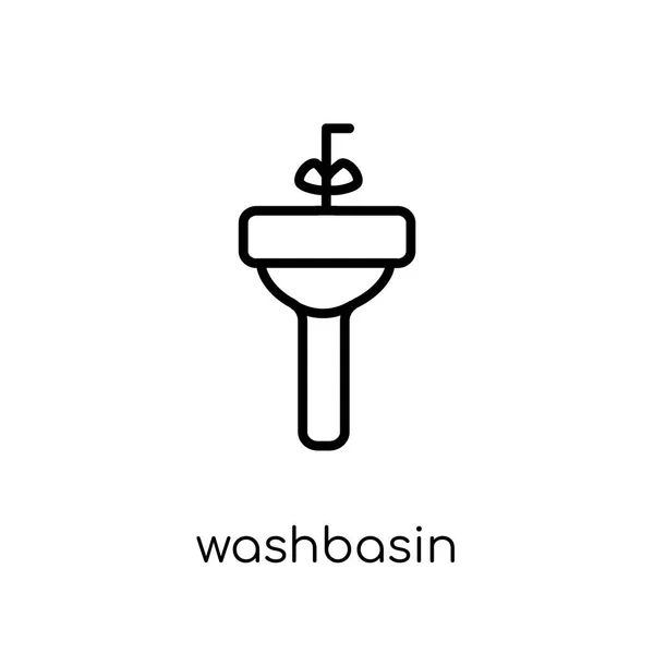 Waschbecken Symbol Trendige Moderne Flache Lineare Vektorwaschtisch Ikone Auf Weißem — Stockvektor