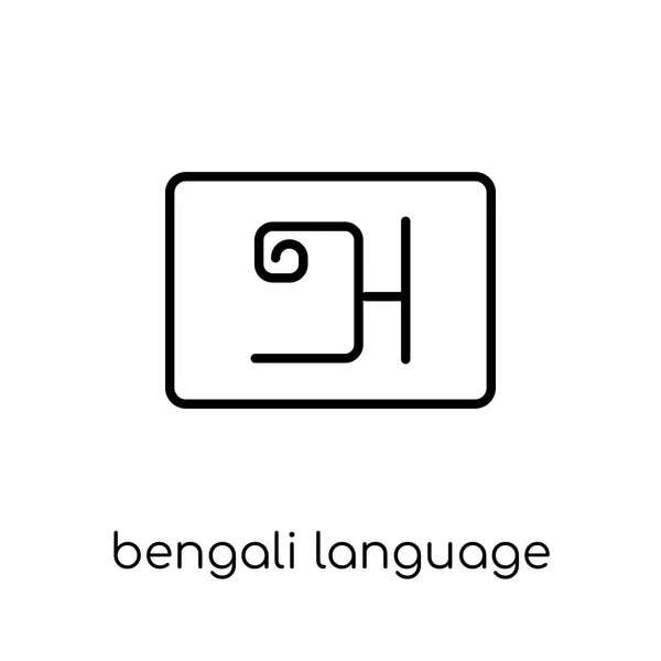 Икона Бенгальского Языка Модный Современный Плоский Линейный Векторный Бенгальский Иконка — стоковый вектор
