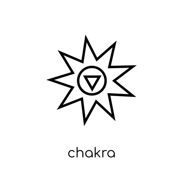 Chakra Icon Trendy Modern Flat Linear Vector Chakra Icon White — Stock Vector