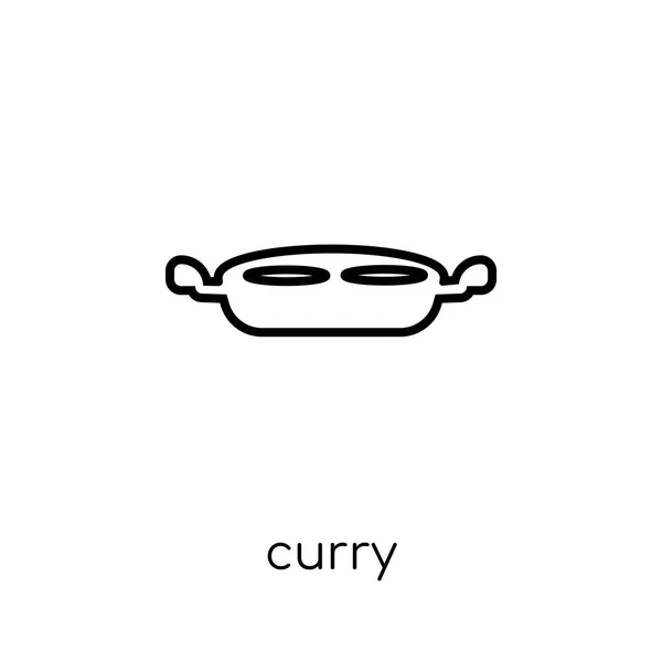 Curry Ikona Trendy Moderní Ploché Lineární Vektorové Kari Ikona Bílém — Stockový vektor
