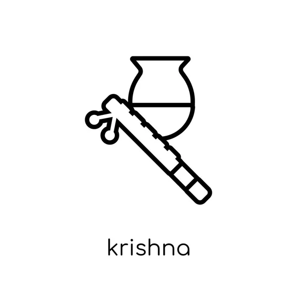 Icona Krishna Janmashtami Trendy Moderno Vettore Lineare Piatto Krishna Janmashtami — Vettoriale Stock