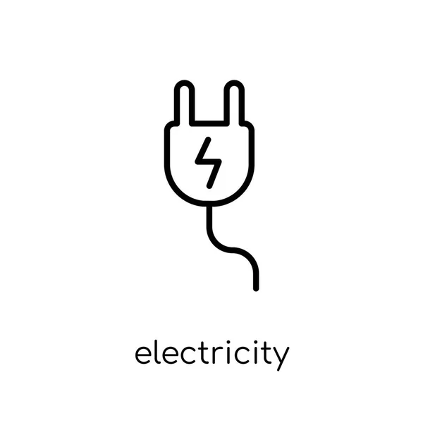 Ícone Eletricidade Ícone Eletricidade Vetorial Linear Plano Moderno Moda Fundo — Vetor de Stock