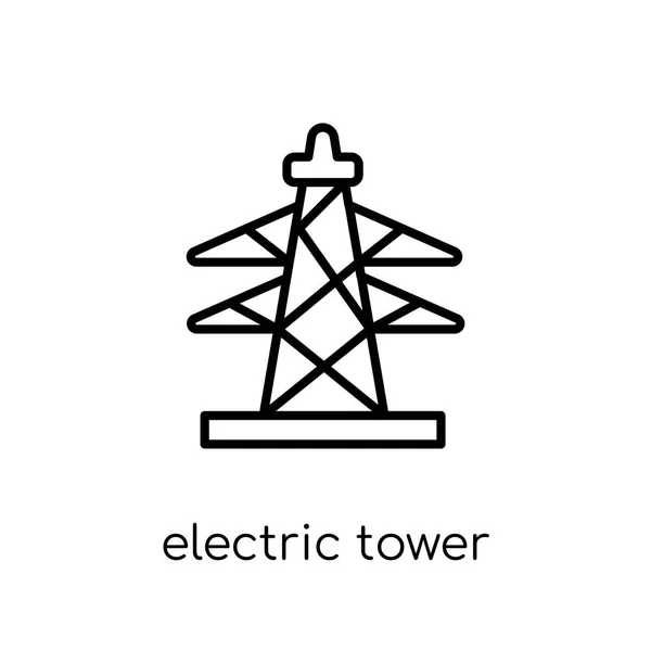 Elektriska Tower Ikonen Trendiga Moderna Platt Linjär Vektor Elektriska Tower — Stock vektor