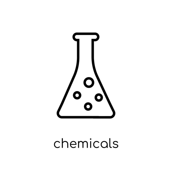 Ícone Produtos Químicos Ícone Produtos Químicos Vetoriais Lineares Planas Modernas — Vetor de Stock