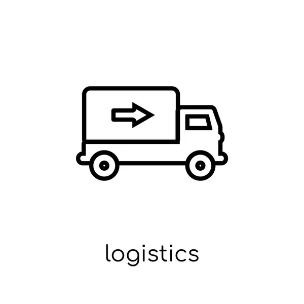 Εικονίδιο Logistics Μοντέρνα Σύγχρονη Επίπεδη Γραμμικά Διανυσματικά Εικονίδιο Logistics Άσπρο — Διανυσματικό Αρχείο