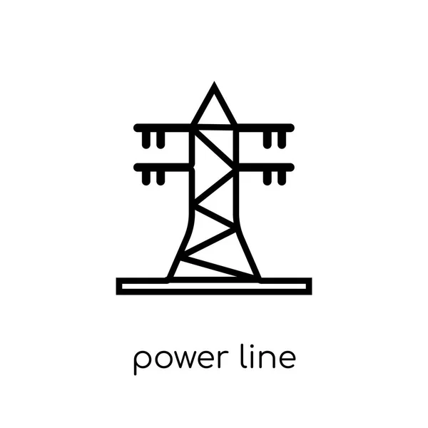 Power Line Ikon Trendy Moderne Flad Lineær Vektor Power Line – Stock-vektor