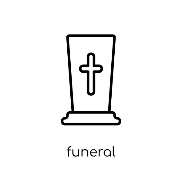 Funeral icon. Trendy modern flat linear vector Funeral icon on white background from thin line Insurance collection, editable outline stroke vector illustration