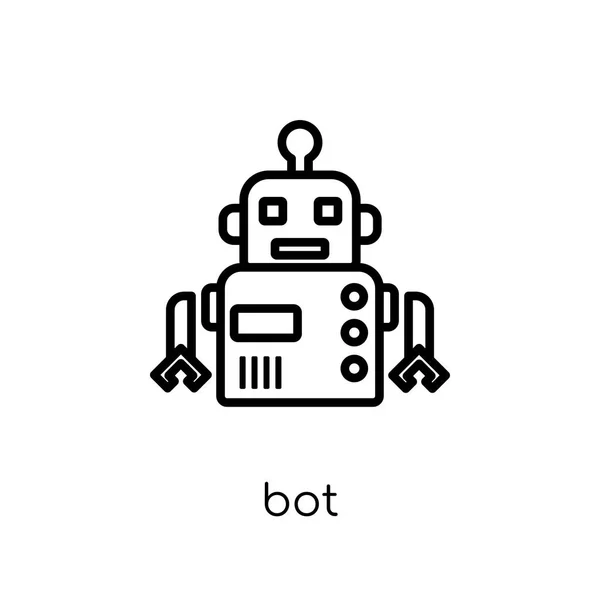 Bot Icon Trendy Modern Flat Linear Vector Bot Icon White — Stock Vector