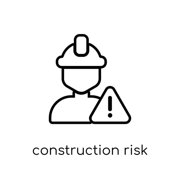 Ikona Ryzyka Budowy Modny Nowoczesny Budowy Liniowych Płaskich Wektor Ryzyka — Wektor stockowy