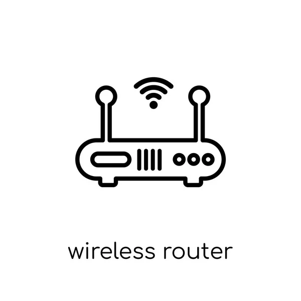 Значок Бездротового Маршрутизатора Модні Сучасні Плоскі Лінійні Векторні Піктограми Бездротового — стоковий вектор