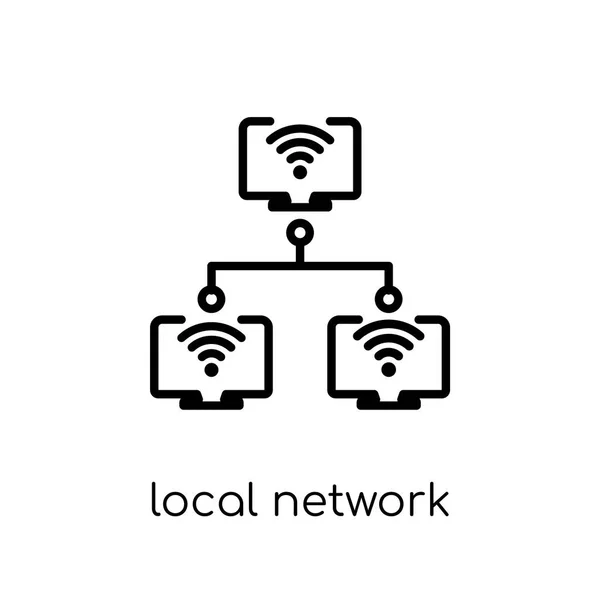 本地网络图标 时尚现代平面线性向量本地网络图标在白色背景上从细线互联网安全和网络汇集 可编辑的概述笔画向量例证 — 图库矢量图片