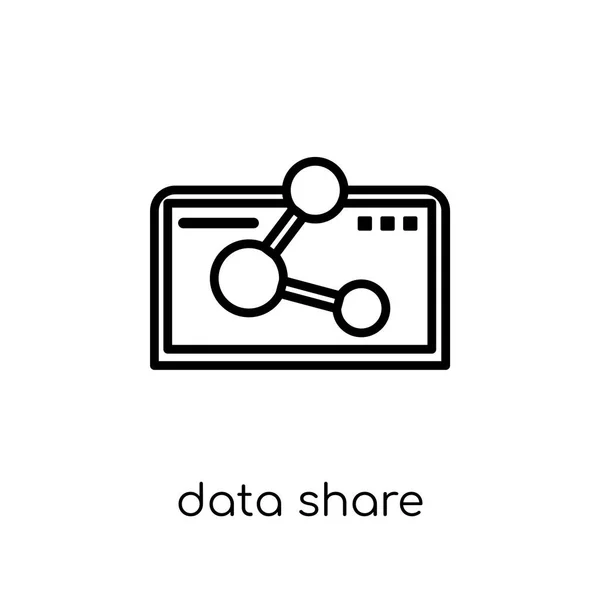 Ícone Compartilhamento Dados Vetor Linear Plano Moderno Moda Ícone Compartilhamento — Vetor de Stock