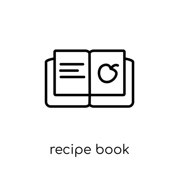 Icono Del Libro Recetas Moderno Moderno Plano Lineal Vector Receta — Vector de stock