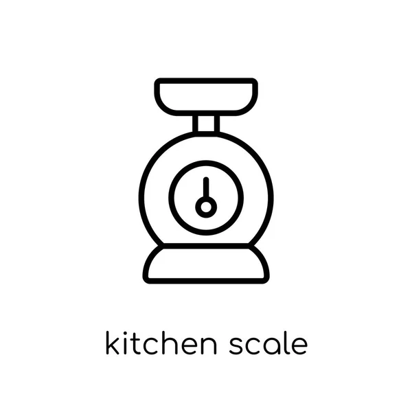 Icône Balance Cuisine Tendance Moderne Plat Vecteur Linéaire Échelle Cuisine — Image vectorielle