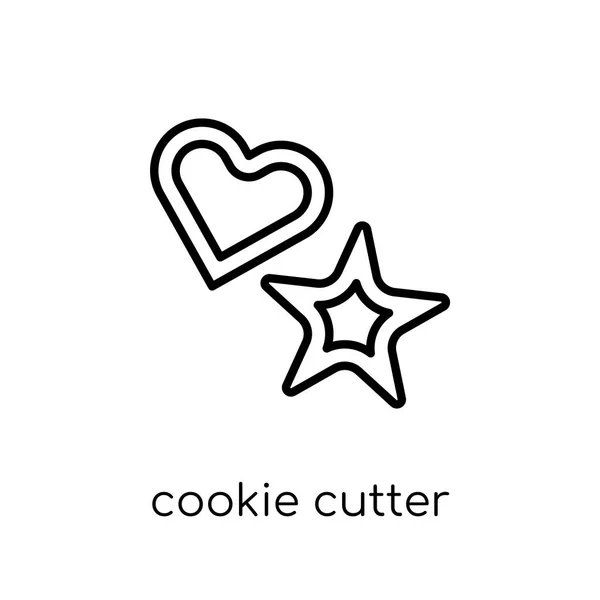 Icône Coupe Biscuits Trendy Moderne Plat Vecteur Linéaire Cookie Cutter — Image vectorielle