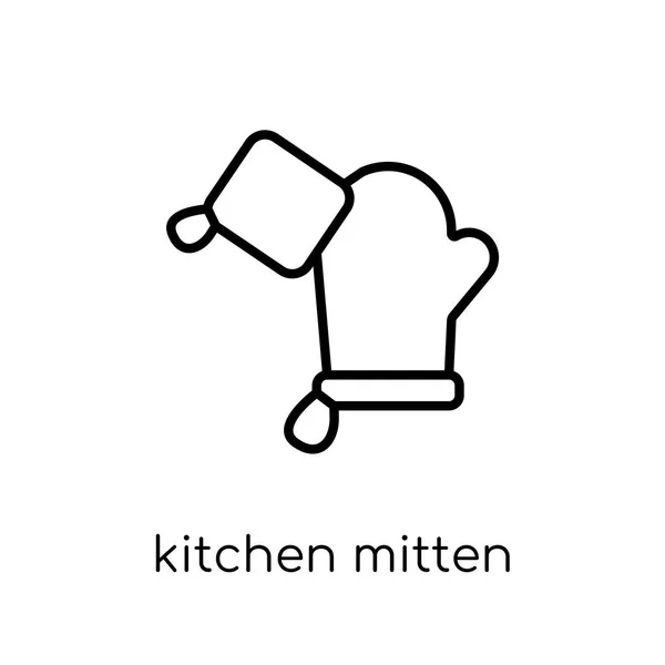 Keuken Mitten Pictogram Trendy Moderne Vlakke Lineaire Vector Keuken Mitten — Stockvector