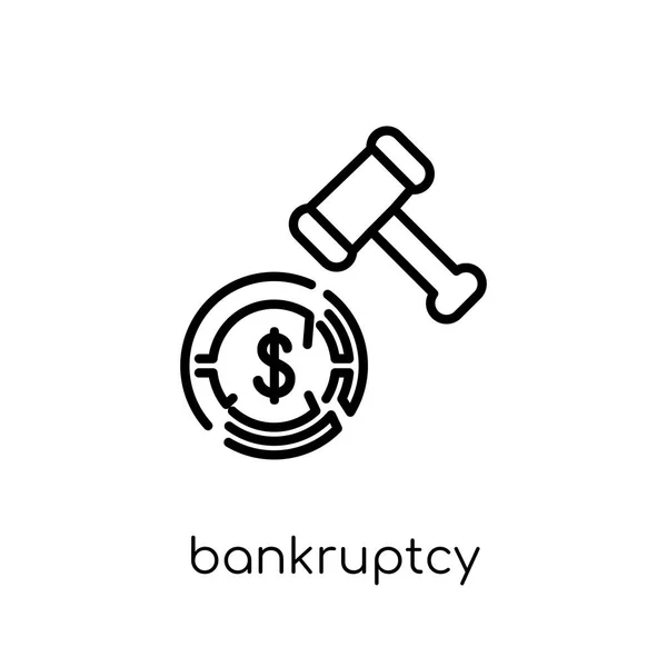 Bankruptcy Icon Trendy Modern Flat Linear Vector Bankruptcy Icon White — Stock Vector