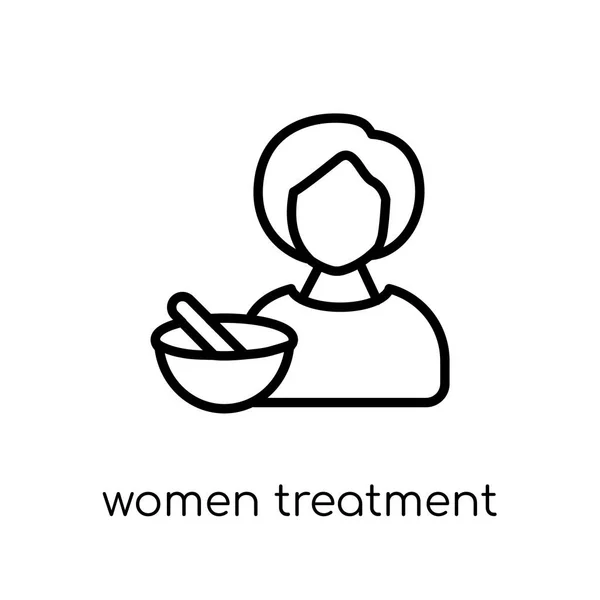 Women Treatment Icon Trendy Modern Flat Linear Vector Women Treatment — Stock Vector
