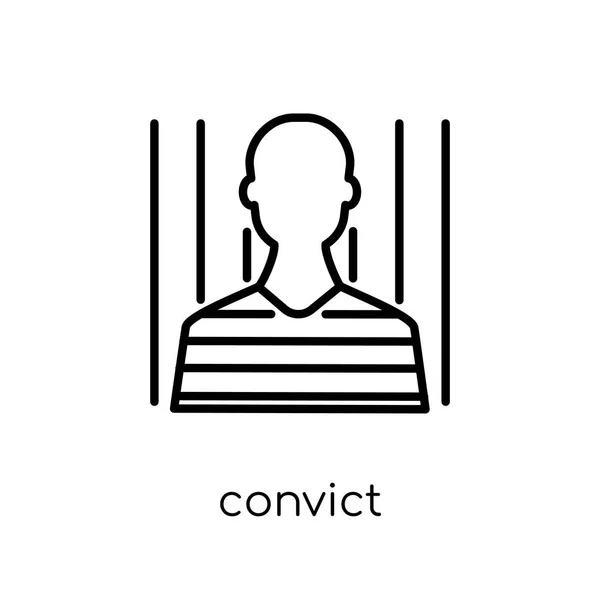 Icono Del Convicto Moderno Moderno Vector Lineal Plano Icono Convicto — Vector de stock