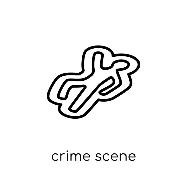 Icono Escena Del Crimen Moderno Moderno Vector Lineal Plano Icono — Vector de stock