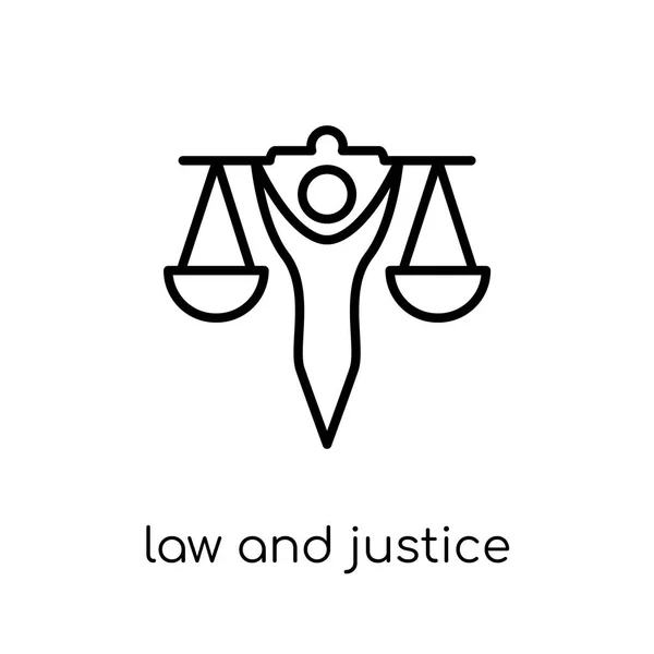 Law Justice Icon Trendy Modern Flat Linear Vector Law Justice — Stock Vector