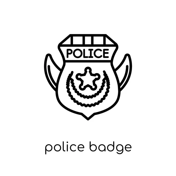 Policejní Odznak Ikona Trendy Moderní Ploché Lineární Vektorové Policejní Odznak — Stockový vektor