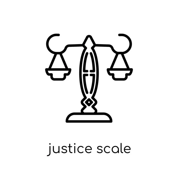 Icono Escala Justicia Icono Moderno Moderno Escala Justicia Vectorial Lineal — Archivo Imágenes Vectoriales
