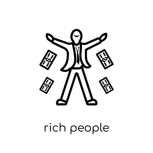 Rich People Icon Trendy Modern Flat Linear Vector Rich People — Stock Vector