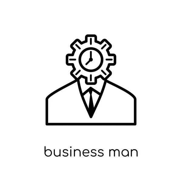 Ícone Homem Negócios Vetor Linear Plano Moderno Moda Ícone Homem — Vetor de Stock