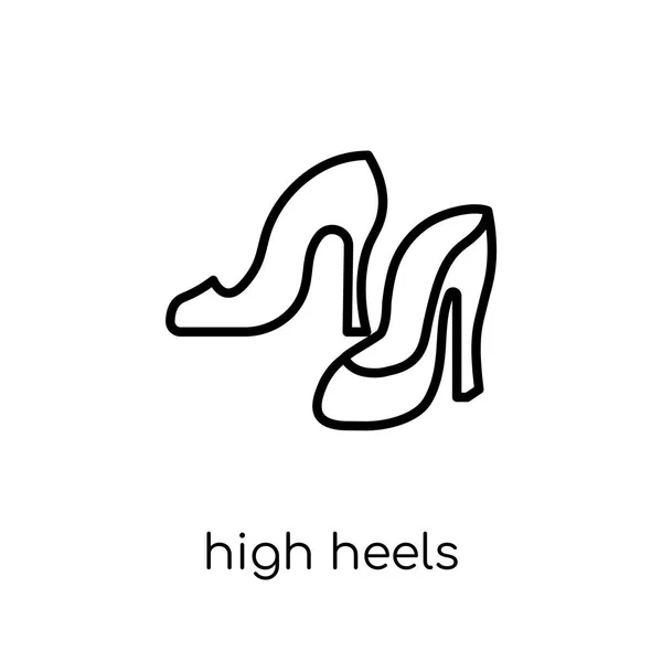 高跟鞋图标 时尚现代平线性向量高跟鞋图标在白色背景从细线豪华汇集 可编辑的概述冲程向量例证 — 图库矢量图片