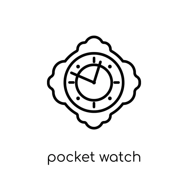 Pocket Watch Ikonen Trendiga Moderna Platt Linjär Vektor Pocket Watch — Stock vektor