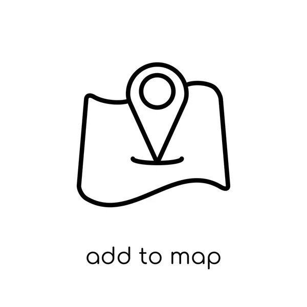 Add Map Icon Trendy Modern Flat Linear Vector Add Map — Stock Vector