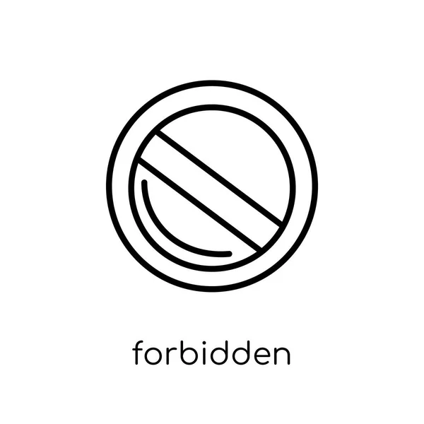 Forbidden Icon Trendy Modern Flat Linear Vector Forbidden Icon White — Stock Vector