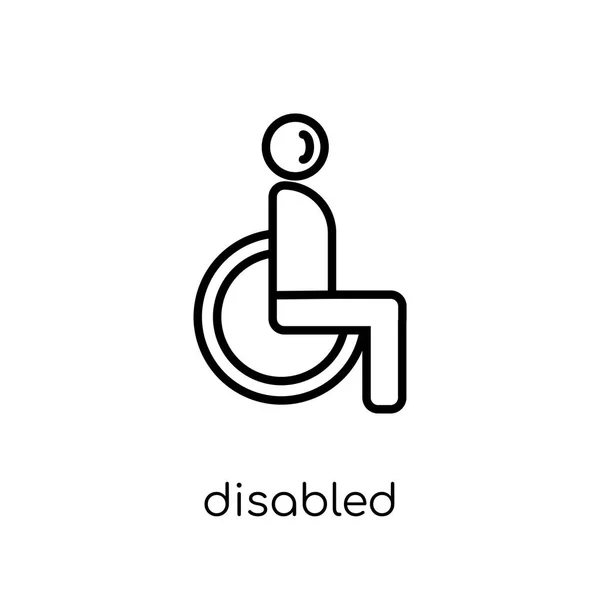 Disabled Sign Icon Trendy Modern Flat Linear Vector Disabled Sign — Stock Vector