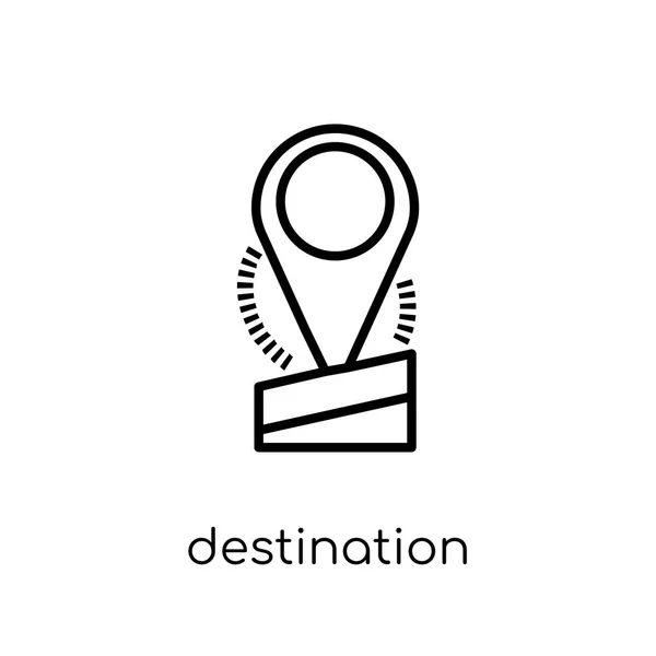 Icône Destination Vecteur Linéaire Plat Moderne Mode Icône Destination Sur — Image vectorielle