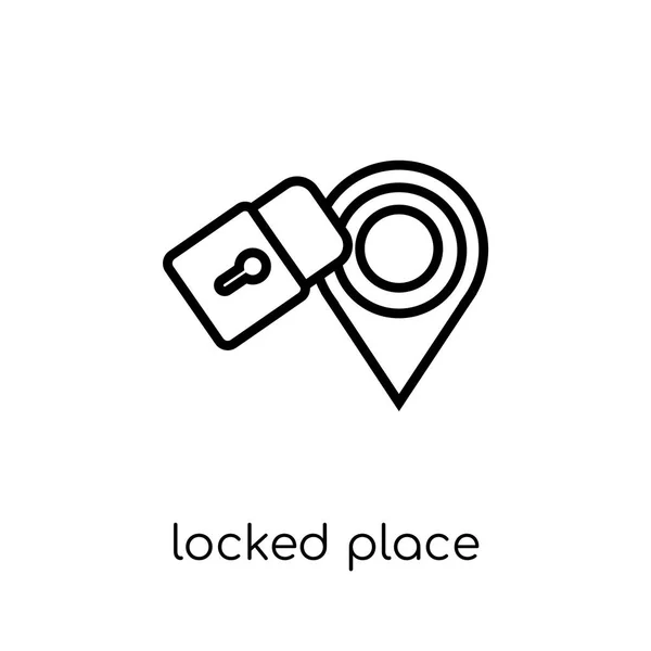 Locked Place Icono Moderno Vector Lineal Plano Moda Locked Place — Archivo Imágenes Vectoriales