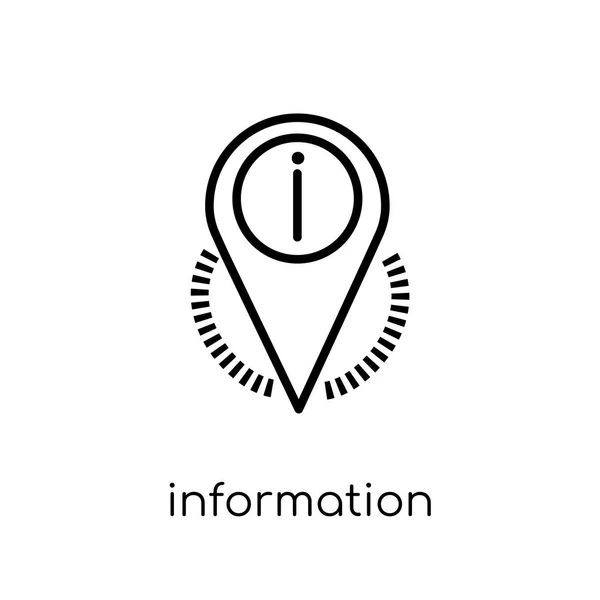 Иконка Point Pin Модная Современная Плоская Линейная Векторная Информация Значок — стоковый вектор