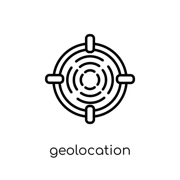 Icono Geolocalización Moderno Vector Lineal Plano Moda Icono Geolocalización Sobre — Vector de stock