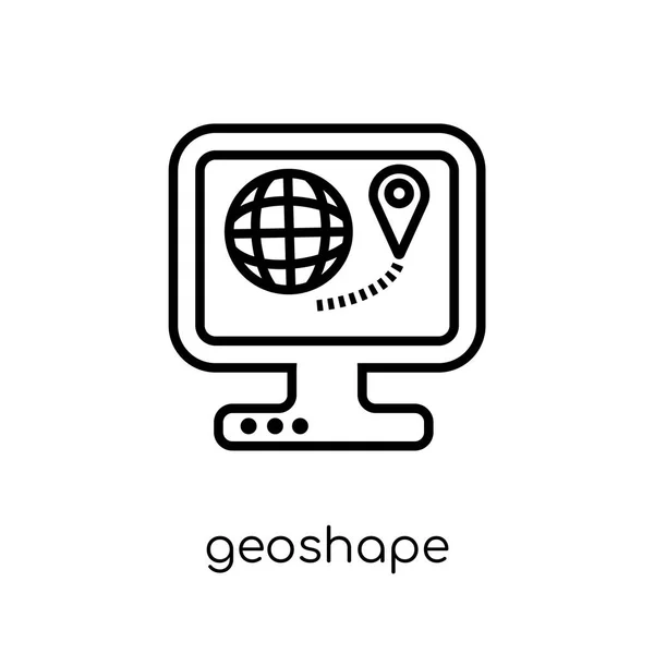 Geoshape Icon Trendy Modern Flat Linear Vector Geoshape Icon White — Stock Vector