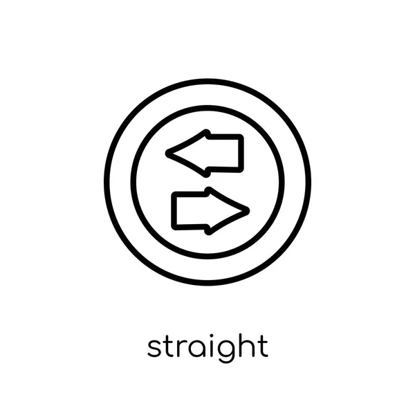 Straight Icon Trendy Modern Flat Linear Vector Straight Icon White — Stock Vector