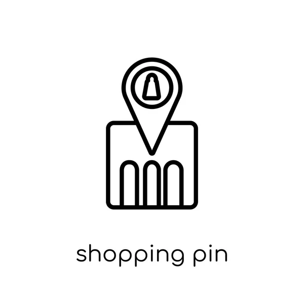 Shopping Pin Symbol Trendige Moderne Flache Lineare Vektor Shopping Pin — Stockvektor