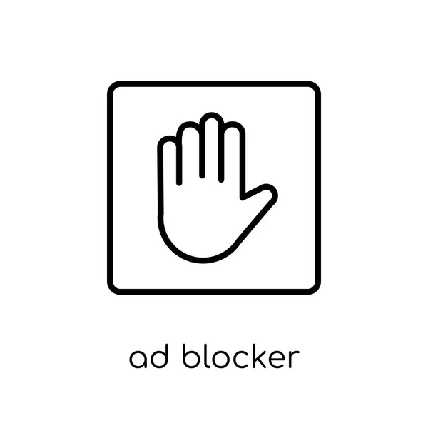 Blocker Icon Trendy Modern Flat Linear Vector Blocker Icon White — Stock Vector